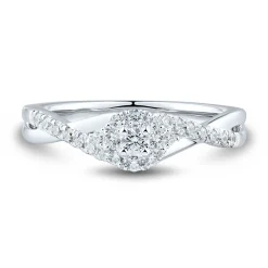 Lab Grown Diamond Twist Promise Ring In 14K White Gold (1/3 Ct. Tw.)