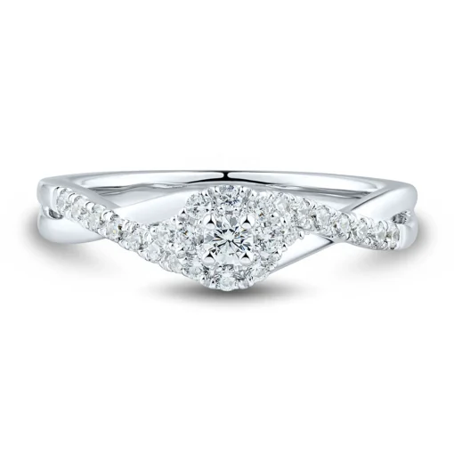 Lab Grown Diamond Twist Promise Ring In 14K White Gold (1/3 Ct. Tw.)