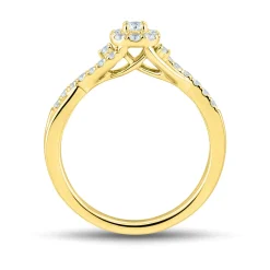 Lab Grown Diamond Twist Promise Ring In 14K Yellow Gold (1/3 Ct. Tw.)