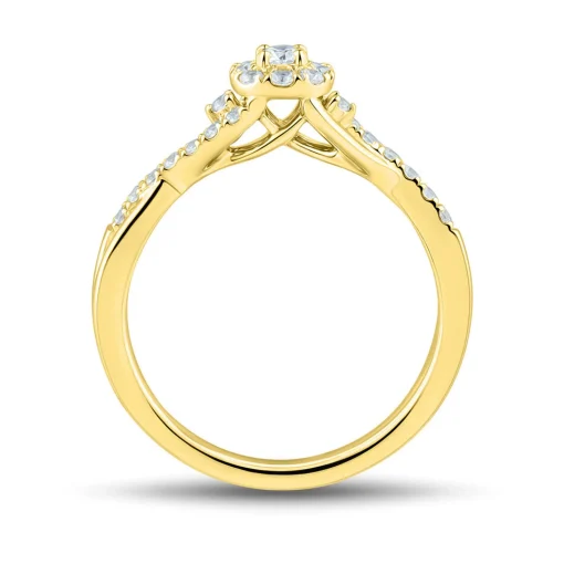 Lab Grown Diamond Twist Promise Ring In 14K Yellow Gold (1/3 Ct. Tw.)