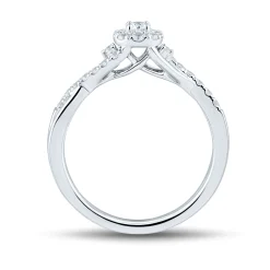 Lab Grown Diamond Twist Promise Ring In 14K White Gold (1/3 Ct. Tw.)