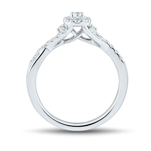 Lab Grown Diamond Twist Promise Ring In 14K White Gold (1/3 Ct. Tw.)