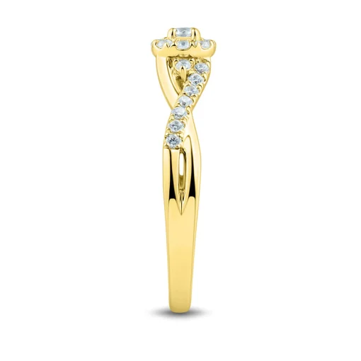 Lab Grown Diamond Twist Promise Ring In 14K Yellow Gold (1/3 Ct. Tw.)