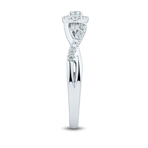 Lab Grown Diamond Twist Promise Ring In 14K White Gold (1/3 Ct. Tw.)