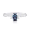 Lab-Created Alexandrite And Lab-Created White Sapphire Ring In 10K White Gold