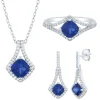 Lab-Created Blue Sapphire And Lab-Created White Sapphire Boxed Set In Sterling Silver