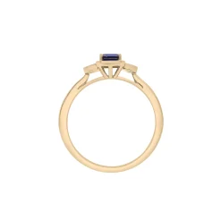 Lab-Created Blue Sapphire And Lab-Created White Sapphire Vintage Ring In Vermeil
