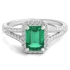 Lab-Created Emerald Ring With Lab-Created White Sapphires In Sterling Silver