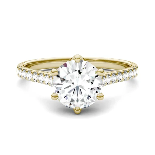 Lab-Created Moissanite Engagement Ring In 14K Yellow Gold (1-3/4 Ct. Tw.)