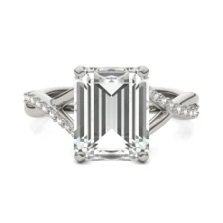 Lab-Created Moissanite Engagement Ring In 14K White Gold (3-3/4 Ct. Tw.)