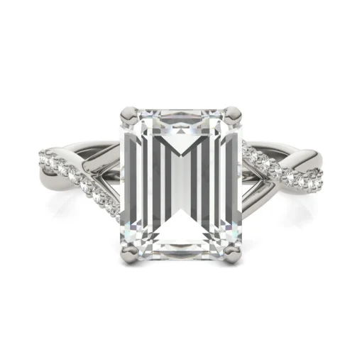 Lab-Created Moissanite Engagement Ring In 14K White Gold (3-3/4 Ct. Tw.)