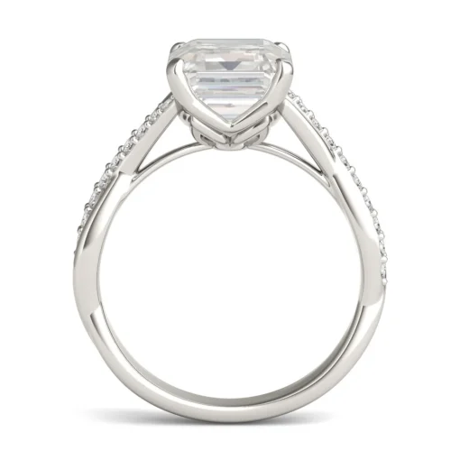 Lab-Created Moissanite Engagement Ring In 14K White Gold (3-3/4 Ct. Tw.)