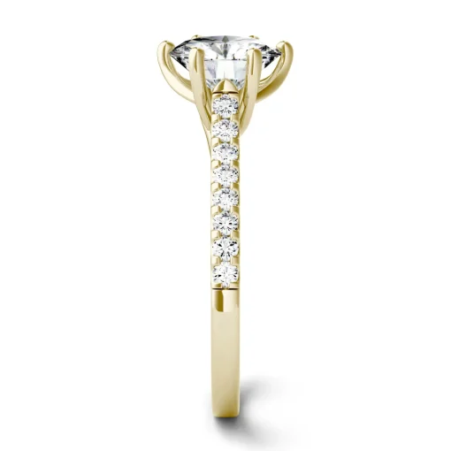 Lab-Created Moissanite Engagement Ring In 14K Yellow Gold (1-3/4 Ct. Tw.)