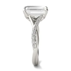 Lab-Created Moissanite Engagement Ring In 14K White Gold (3-3/4 Ct. Tw.)