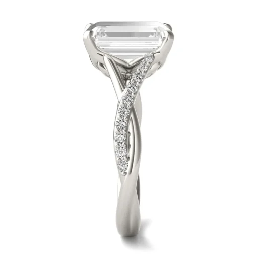 Lab-Created Moissanite Engagement Ring In 14K White Gold (3-3/4 Ct. Tw.)