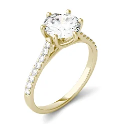 Lab-Created Moissanite Engagement Ring In 14K Yellow Gold (1-3/4 Ct. Tw.)