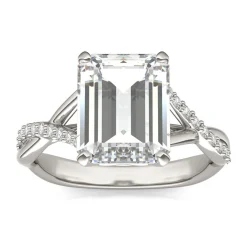Lab-Created Moissanite Engagement Ring In 14K White Gold (3-3/4 Ct. Tw.)