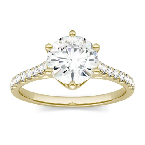 Lab-Created Moissanite Engagement Ring In 14K Yellow Gold (1-3/4 Ct. Tw.)