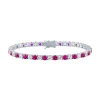 Lab-Created Ruby & White Sapphire Bracelet In Sterling Silver