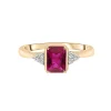 Lab-Created Ruby And Lab- Created White Sapphire Ring In Vermeil