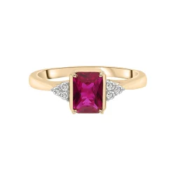 Lab-Created Ruby And Lab- Created White Sapphire Ring In Vermeil