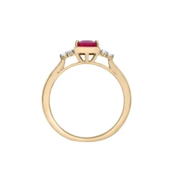 Lab-Created Ruby And Lab- Created White Sapphire Ring In Vermeil