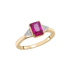 Lab-Created Ruby And Lab- Created White Sapphire Ring In Vermeil