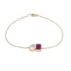 Lab-Created Ruby And Lab-Created White Sapphire Two-Stone Bracelet In Vermeil