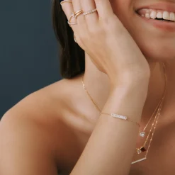 Lab-Created Ruby And Lab-Created White Sapphire Two-Stone Necklace In Vermeil