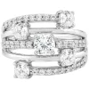 Lab-Created White Sapphire Multi-Row Band In Sterling Silver
