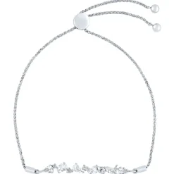 Lab-Created White Sapphire Bolo Bracelet In Sterling Silver