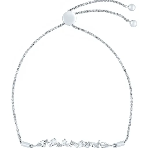 Lab-Created White Sapphire Bolo Bracelet In Sterling Silver