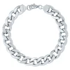 Lab-Created White Sapphire Chain Link Bracelet In Sterling Silver, 7.5"