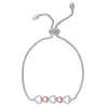 Lab-Created White Sapphire Heart Bolo Bracelet In Sterling Silver
