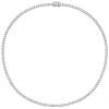 Lab-Created White Sapphire Tennis Necklace In Sterling Silver
