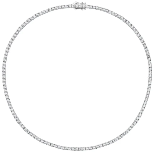 Lab-Created White Sapphire Tennis Necklace In Sterling Silver