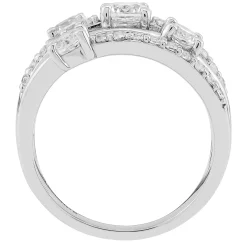 Lab-Created White Sapphire Multi-Row Band In Sterling Silver