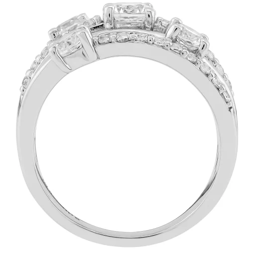 Lab-Created White Sapphire Multi-Row Band In Sterling Silver