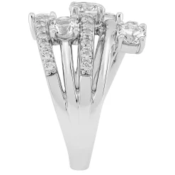 Lab-Created White Sapphire Multi-Row Band In Sterling Silver