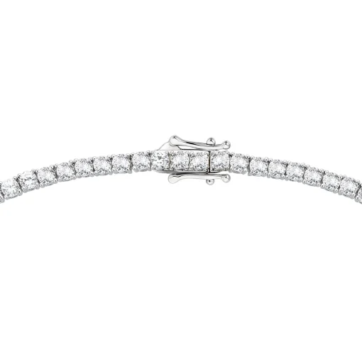Lab-Created White Sapphire Tennis Necklace In Sterling Silver