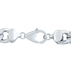 Lab-Created White Sapphire Chain Link Necklace In Sterling Silver