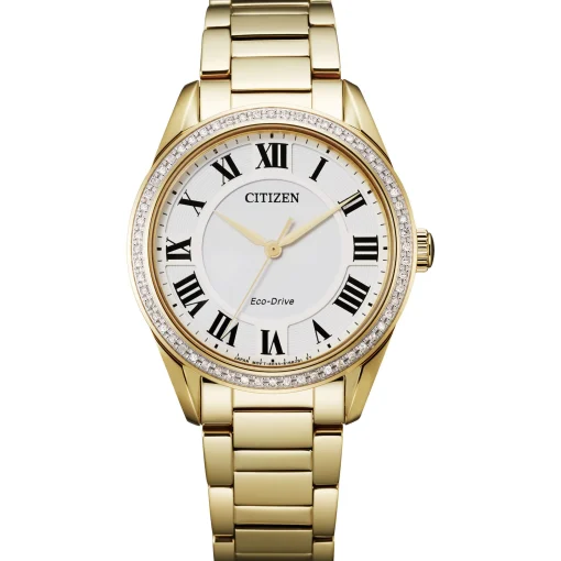 Ladies' Arezzo Eco-Drive Watch In Gold-Tone Stainless Steel