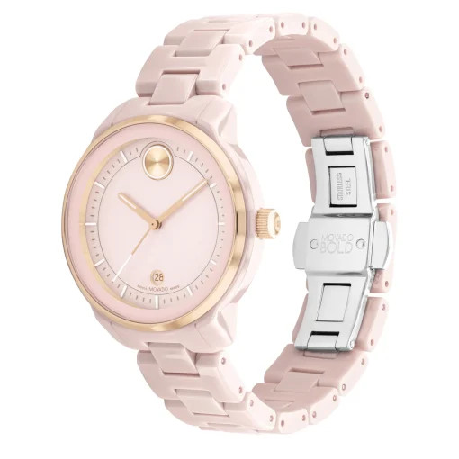 Ladies' Bold Verso Ceramic Watch In Rose-Gold Tone And Blush, 39Mm