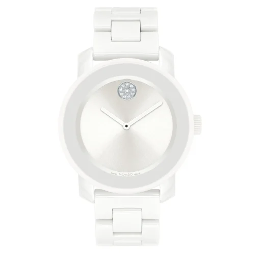 Ladies' Bold Watch In White Ceramic And Stainless Steel, 36Mm
