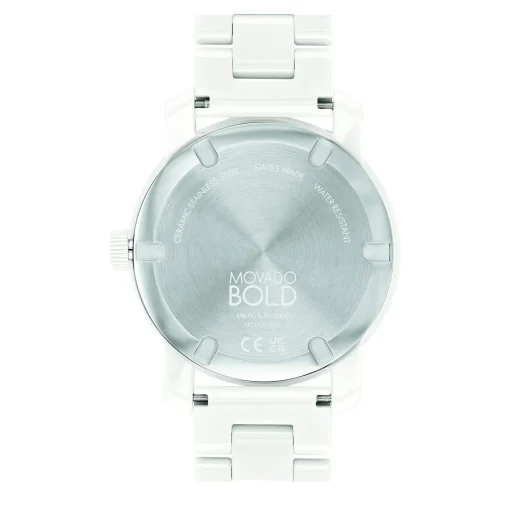 Ladies' Bold Watch In White Ceramic And Stainless Steel, 36Mm