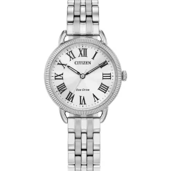 Ladies Coin-Edge Watch In Stainless Steel
