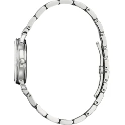Ladies Coin-Edge Watch In Stainless Steel