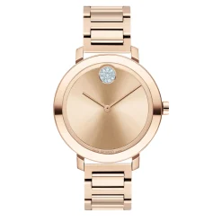 Ladies Movado Bold Ceramic Watch In Rose Gold-Tone