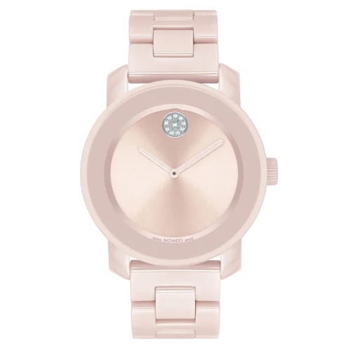Ladies Movado Bold Ceramic Watch In Blush
