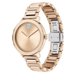 Ladies Movado Bold Ceramic Watch In Rose Gold-Tone